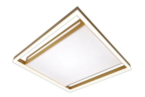Люстра потолочная с пультом LED LAMPS 81307 Natali Kovaltseva золотая на 1 лампу, основание золотое в стиле хай-тек с пультом квадраты фото 2